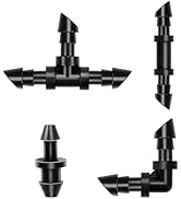 Copadri Drip Irrigation Fittings Kit for 1/4" Tubing, 120 Pieces Drip Line Barbed Connectors for ...