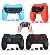 4 Pack Grips Compatible with Nintendo Switch 2 Joy-Con 2 with 12 Thumb Grip Caps, Comfort Anti-Sl...