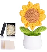 ZHIYUXI Crochet Sunflower Handmade Sunflowers Artificial Knitted Flowers for Office Desk Decor