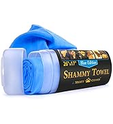 Premium Chamois Cloth for Car Drying - 26”x17” - Super Absorbent Reusable Shammy Towel for Car + ...
