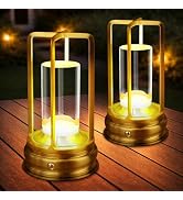 MeRGBWLife Rechargeable Table Lamp - 2-Pack Cordless lamp - Touch Control Lamp with 2000mAh Batte...