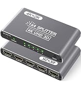 Movcle HDMI Splitter 1 in 4 Out, 4K HDMI Splitter for Dual Monitors/Mirror, Supports 4Kx2K@30Hz 3...