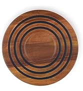 Le Creuset Magnetic Wooden Trivet, Acacia Wood with Black Silicone Rings