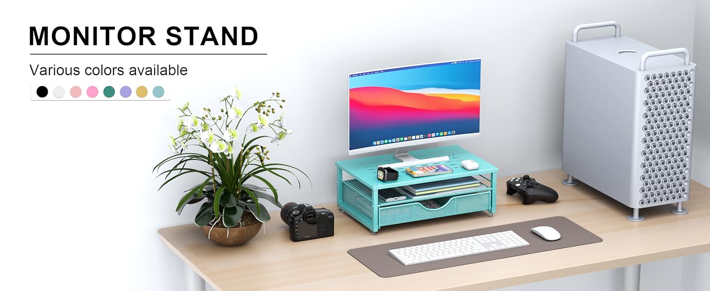 Blue monitor riser