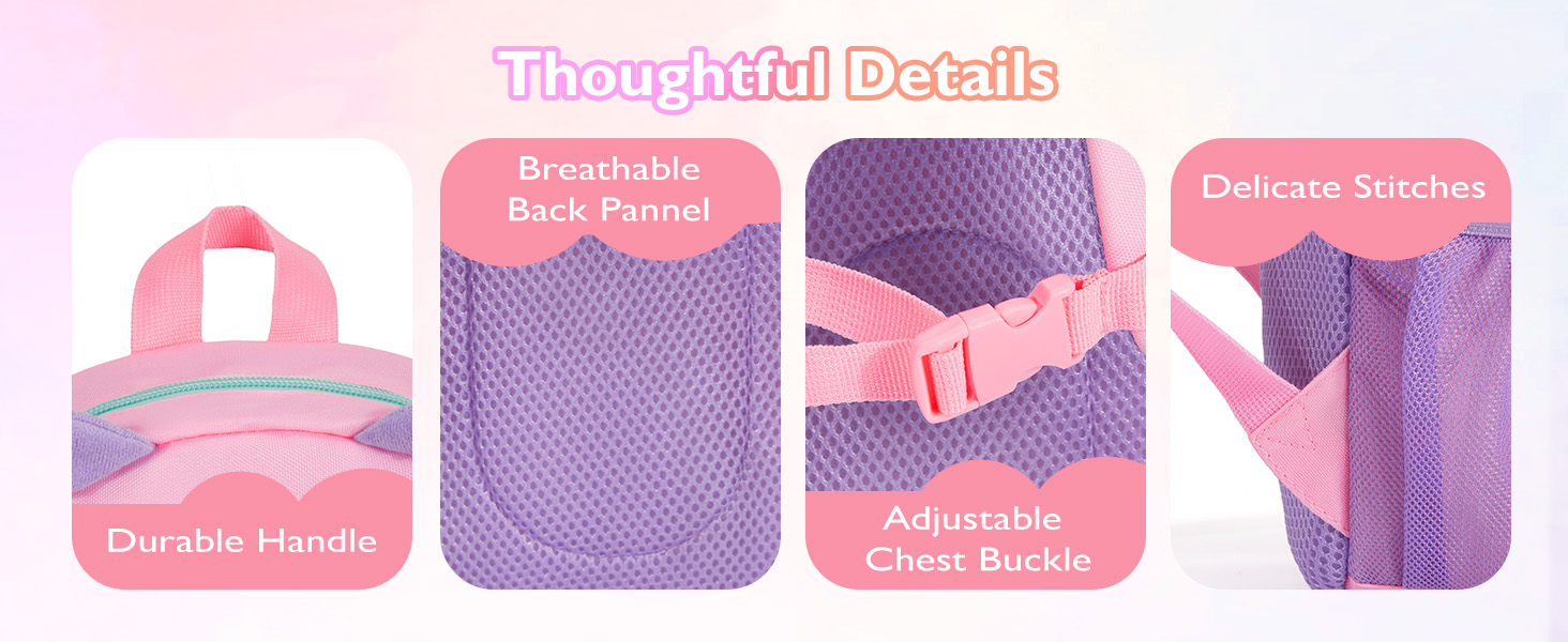 toddler backpack with chest buckle, comfortable straps