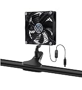 4.72" Clip on Fan Clamp Cooling Fan with On/Off Switch Cable for Desk, Bed, Car & Camping and More