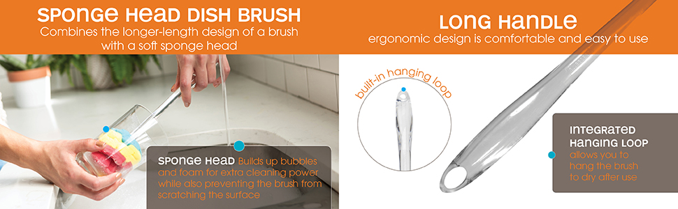 casabella cleaning kitchen dish brush sponge