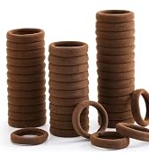 100 Pcs Thick Seamless Hair Ties, Ponytail Holders Hair Accessories No Damage for Thick Hair (Dar...
