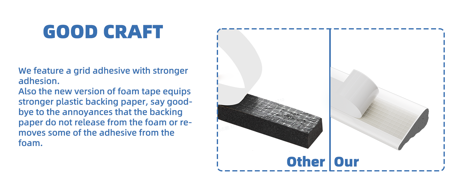 Wedge-Shape Black Foam Window Weather Stripping Door Seal Strip