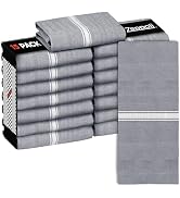Zeppoli Classic Kitchen Towels - 15 Pack 100% Natural Cotton Kitchen Towel Set, Reusable Wash Clo...