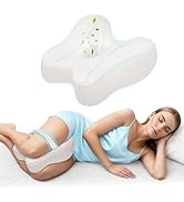Watshyon Memory Foam Knee Pillow for Side Sleeping,Leg Pillow with Elastic Band for Sciatica, Hip...