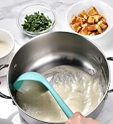 13 inch Silicone Soup Ladle: U-Taste 600ºF Heat Resistant 4 oz Large Non-stick Seamless Rubber Ki...