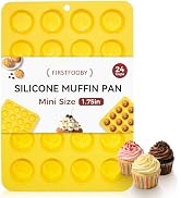 Firstfooby Silicone Mini Muffin Pan, 24-Cup Mini Cupcake Pan for Baking Nonstick BPA Free, Food-G...