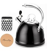 Harriet Whistling Tea Kettle for Stove Top, 2.5 QT Food-Grade Steel Teapot | Tea Pot for Stove wi...