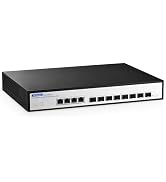 YuLinca 12 Port 10Gbps Managed Switch, 8 x 10G SFP+ Slots with 4 x 10G RJ-45 Ports,Support 10G/5G...