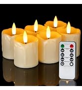 Homemory 2" x 2" Timer Remote Control Flickering Flameless Votive Candles, Realistic Battery Oper...