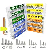 EEEEE 880PCS Metric M6 M5 M4 M3 Metric Bolt Assortment Metric Screws Assortment kit 16 Sizes Set ...