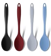 GEEKHOM Silicone Cooking Spoons, 4 Pieces 8" Heat Resistant Silicone Kitchen Utensils Set Serving...