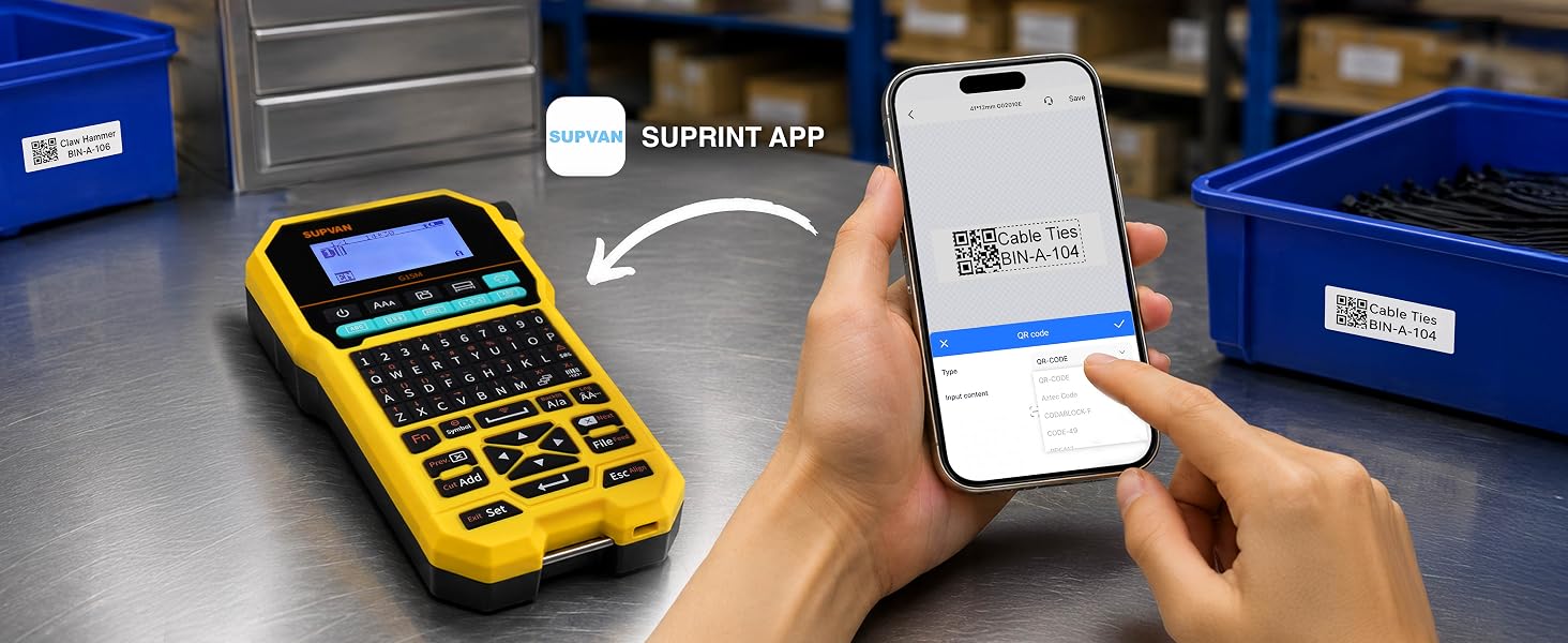 Connect via Bluetooth to the SUPRINT App for Custom Label Creation