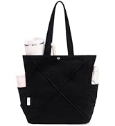 Canvas Large Tote Bag for Women, Shoulder Bag With Side & Inner Pockets, Lightweight Purses Handb...