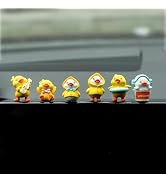 Rislobx Yellow Duck Car Dashboard Decor, 6PCS Cute Duck Car Dash Decorations, Rear View Mirror Or...