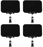 Mlici Black Plastic Chalkboard Clips, 4 Pack Pop Clips-on Style Sign Holder for Liquid Chalk Mark...