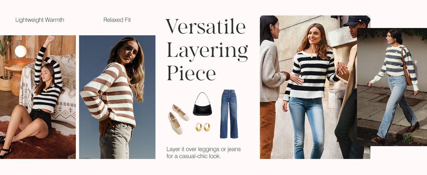 Striped Cute Color Block for Sweaters