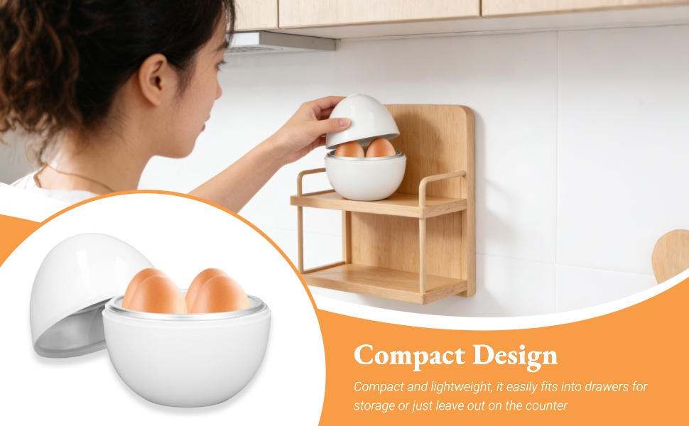 Hard Boiled Egg Cooker, Electric Cooker 4 Eggs Capacity Compact Design Microwave