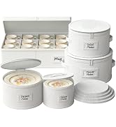 Ofiray-home China Storage Containers, Hard Shell Dish Storage Containers with Felt Dividers, 5 Pi...