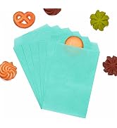 Aqua Blue Flat Greaseproof Paper Cookie Bags 4x6 for Bakery Treat Candies Dessert Chocolate Soap ...