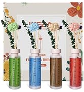 Ikeda Reed Diffuser Set of 4, Lavender, Gardenia, Rose&Tea Scented Diffuser with Sticks, 5.07 fl ...