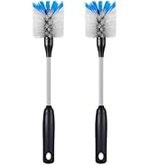 MOSOLAN Stainless Steel Water Bottle Brush, 2 Pack Long Handle Scrubbing Brush with Removable Hea...