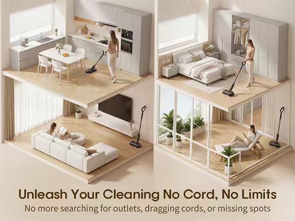 automatic spin mop floor cleaning mop for pet dust wireless cordless