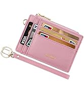 Wikavanli Women Slim Rfid Blocking Credit Card Case Holder Wristlet Zip ID Case Wallet Small Comp...