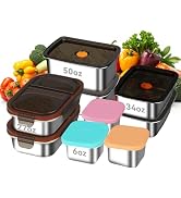 YUANYE 9 Pack 50/34/27/6oz Stainless Steel Food Storage Containers Sets, Leak-Proof Airtight Lunc...