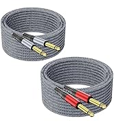TAISUSAN 1/4 inch TS Guitar Cable 20ft 2-Pack Straight to Straight, 1/4 inch Mono Instrument Cabl...