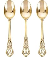 Joyido 150PCS Gold Plastic Spoons - Gold Spoons Disposable - 8.1 Inch Heavy Duty Plastic Silverwa...
