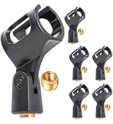 5 Core Mic Clips for Stands 6 Pieces Microphone Clip Holder Universal Adjustable with 5/8" Male t...