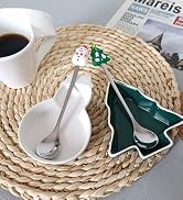 Coffee & Tea Spoon and Rest Set for Coffee Bar Accessories, Cute Mini & Small Coffee Spoon Rest &...