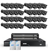 ZOSI 4K 32CH PoE Security Camera System, 32 x 8MP Wired PoE IP Cameras Outdoor Indoor, Human/Face...