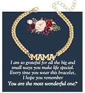 ZenVib Mama Bracelet For Women, To My Mom 18k Gold Plated 4MM Stainless Steel Beads Chain Mothers...