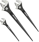 DURATECH 3-Piece Adjustable Construction Spud Wrench Set, 8, 10, 12-inch | Black Oxide Finish, CR...