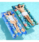 Shinepool Pool Floats Lounger, 2 PCS 72''x35'' Ultra-Comfort Pool Rafts for Adults with Cooling H...