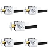 Probrico Heavy Duty Square Door Handle with Black Leather Hand Lever, Keyless Privacy Interior Do...