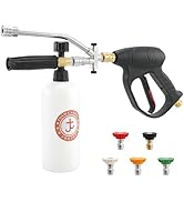 JOEJET Short Pressure Washer Gun with Foam Cannon Dual Connector Accessory, Car Wash Foam Gun wit...