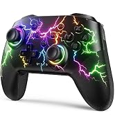 VOYEE Switch Controllers Compatible with Switch/Lite/OLED/PC Windows, 1000mAh Programmable RGB Li...