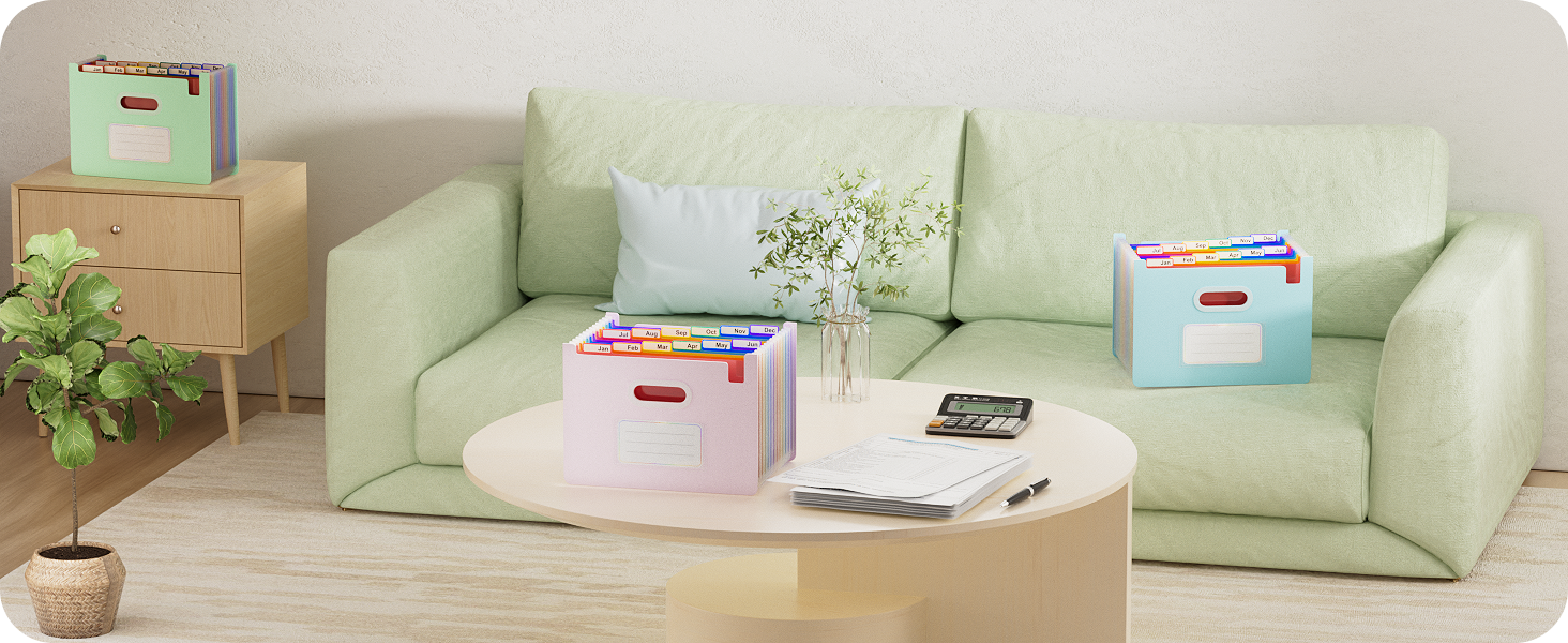 ThinkTex Accordion File Organizer, 12 - Pocket Expanding File Folders