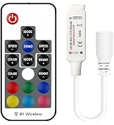 VIPMOON RF Wireless Remote Led Controller Dimmer 17-Key DC 5V/12V/24V 12A RGB LED Controller for ...
