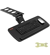 VEVOR Under-Desk Keyboard Tray, Adjustable for Height and Tilt, Slide-Out Design, Spacious 25x9.8...
