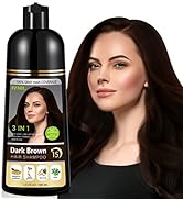 IVNIL Dark Brown Color Shampoo for Gray Hair, Instant Natural Hair Dye Shampoo for Women & Man, 3...